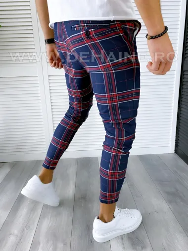 Pantaloni barbati casual regular fit in carouri B1546 D11-3